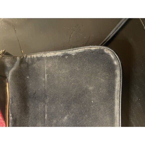 Carlo Fiori Mixed Exotic Leather Fold Over Clutch Shoulder Handbag Purse - Picture 9 of 12